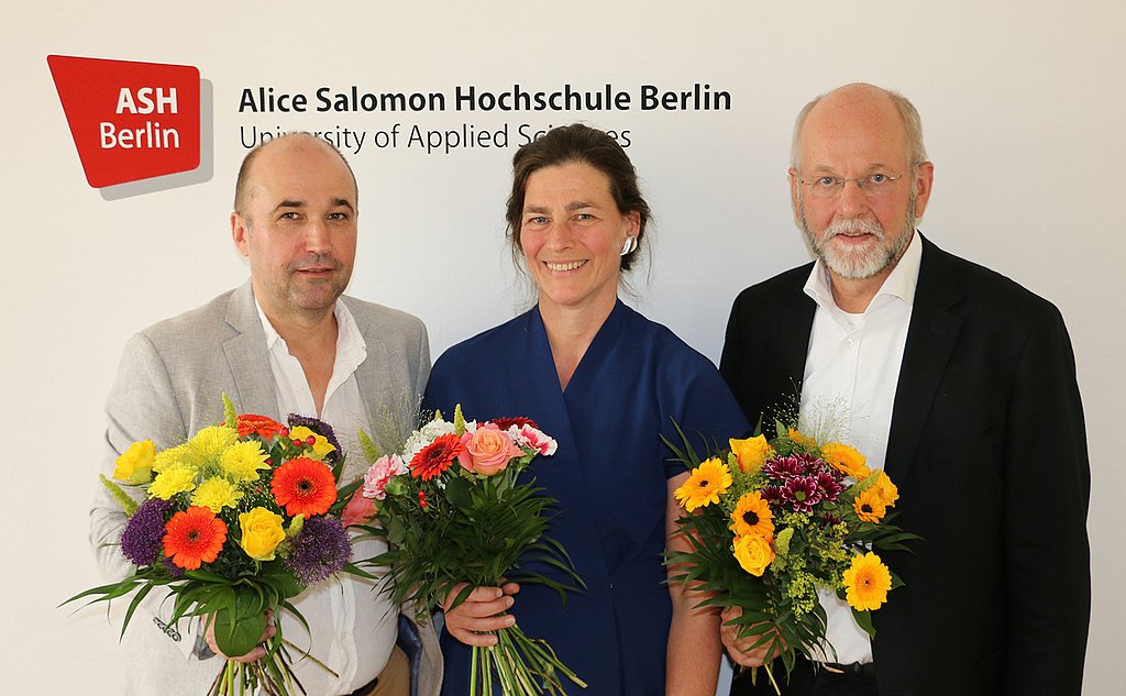 Das neue Rektorat der ASH Berlin ab dem 1. Oktober 2018: Prof. Dr. Olaf Neumann, Prof. Dr. Bettina Völter und Prof. Dr. Nils Lehmann-Franßen