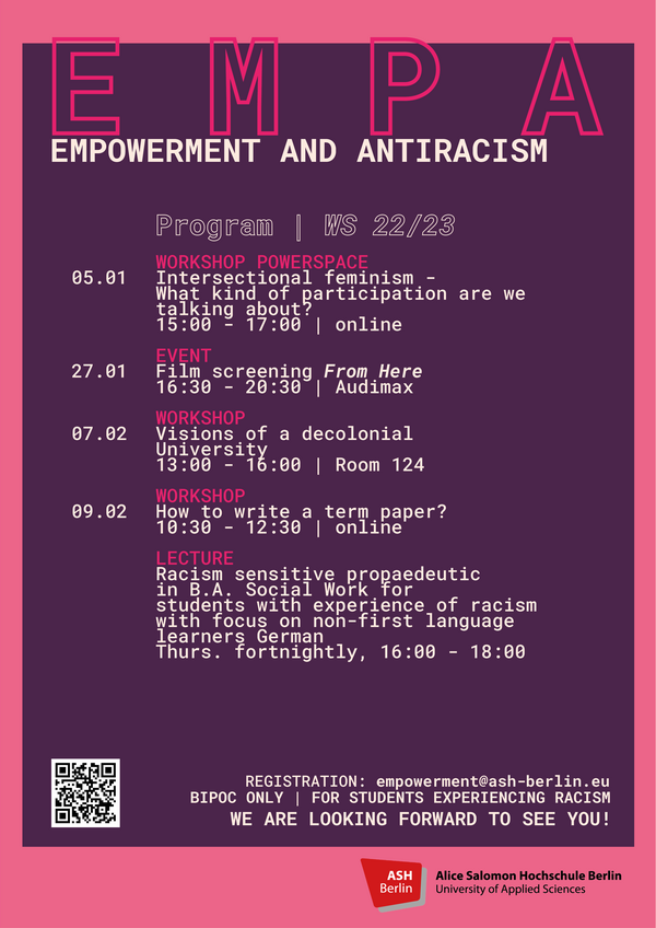 EmpA Events WS 22/23 Empowerment and Antiracism