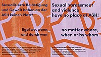 Zwei Plakate auf deutsch und englisch
